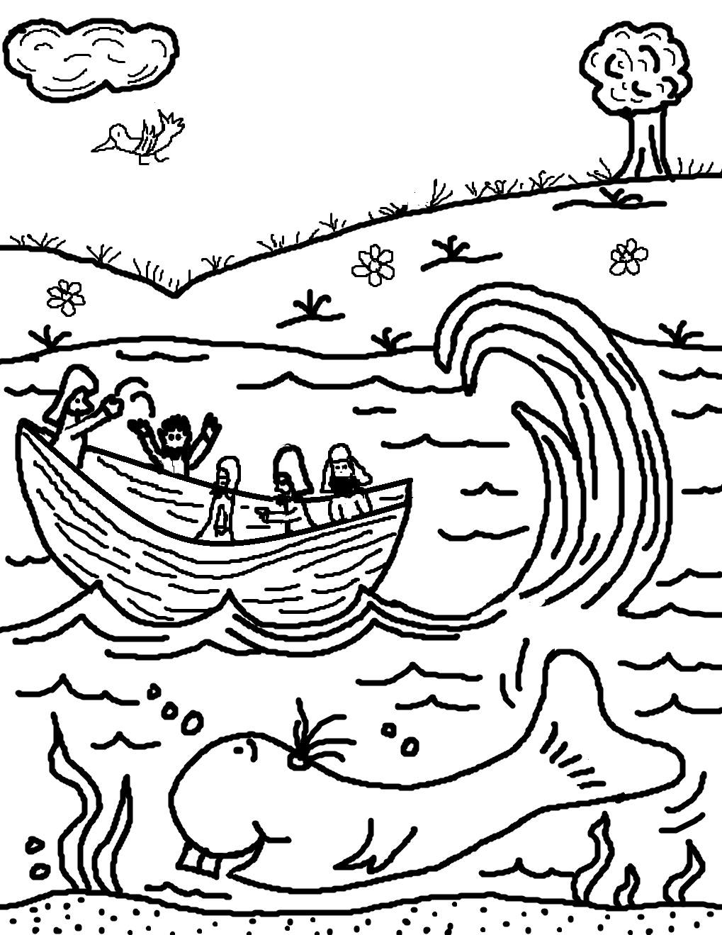 Jonah And The Whale Coloring Pages